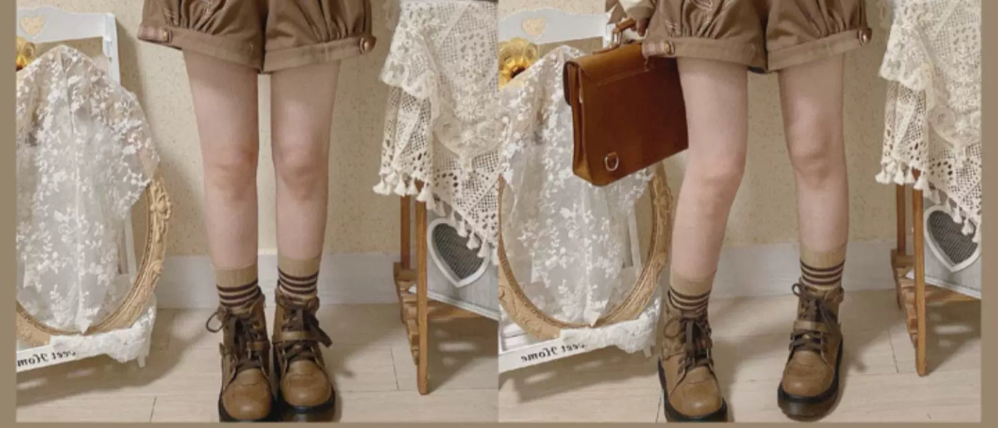Baozi Pig - Detective Goose - Blouse, Vest and Shorts Options with a Cream Collar