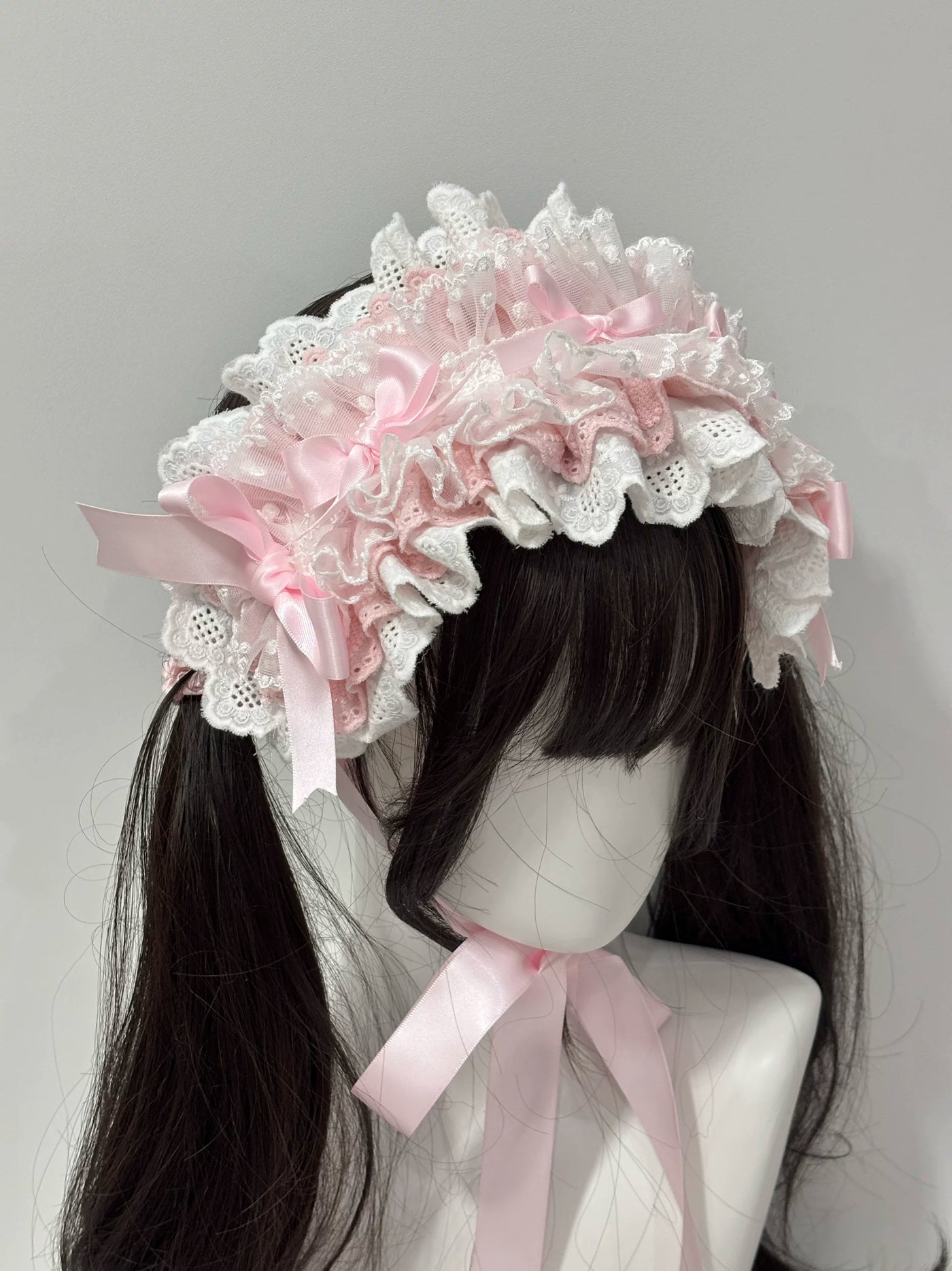 Cat Tart - Christmas Pastels - Headband with Layered Lace and Ribbon Bows