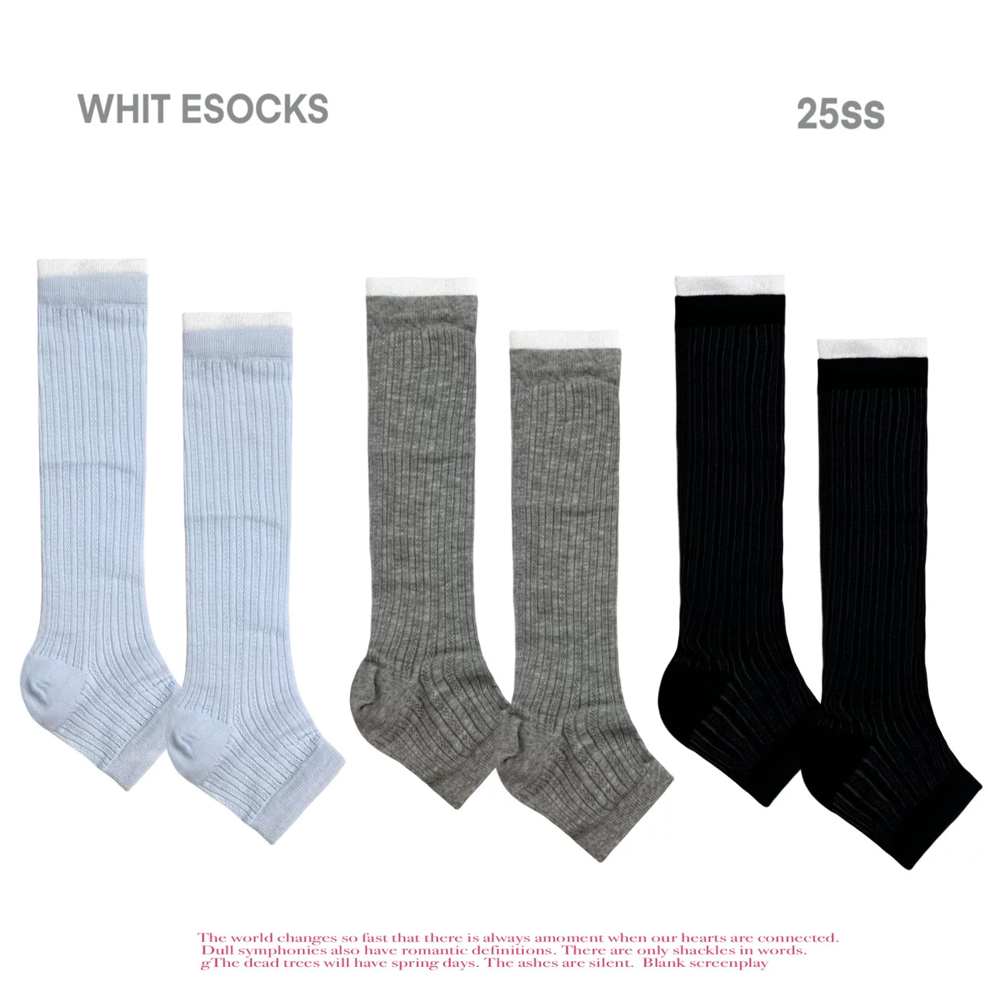 White Socks - Spliced Stripe - Striped Mid-Calf Socks with 2- and 3-Pair Sets