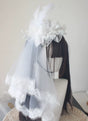 Small top hat white + veil