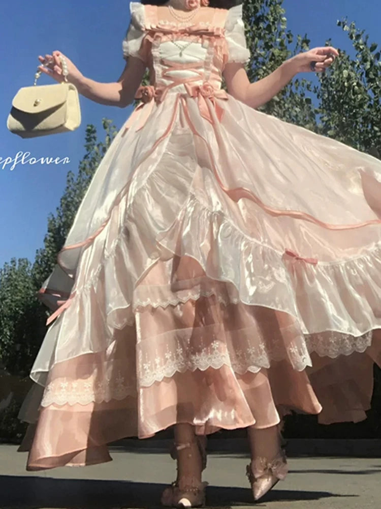 Flora Muse - Sweet Lolita Ballgown - Pink formal lolita one-piece
