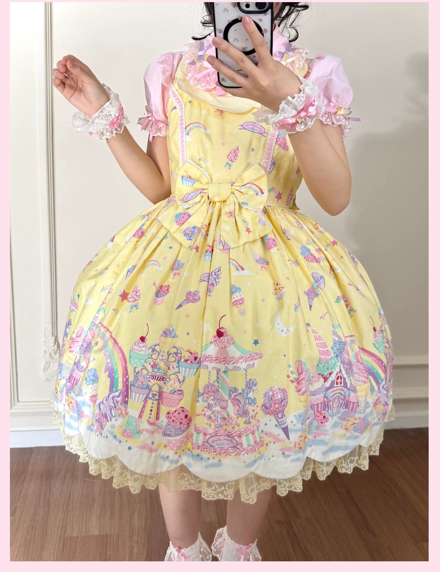Tata Long Ear - Bath Ball Tata - Bell-Shaped Petticoat with Layered Ruffles