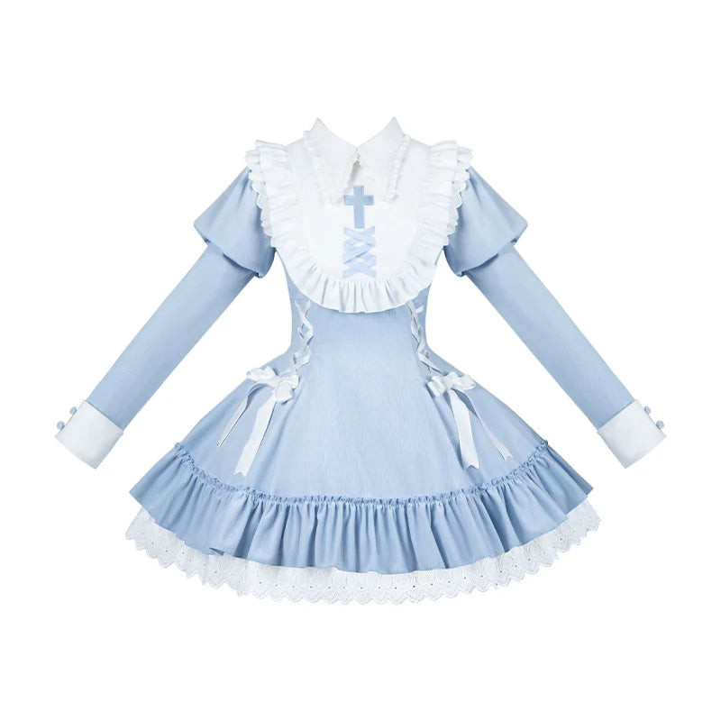 With PUJI - Oxygen Ion - Sweet Lolita OP Dress, Ruffle Trim & Velvet detail view 12