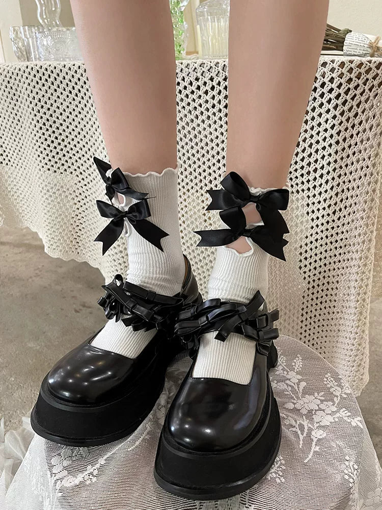 Sock Noble - Sweet Cool Cutout - Scrunch Socks with Bow Detail