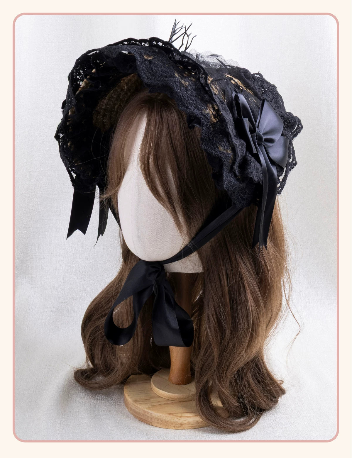 Stardust Rose - Garden Lace Bow - Flat Straw Hat with Lace Trim and Large Bow