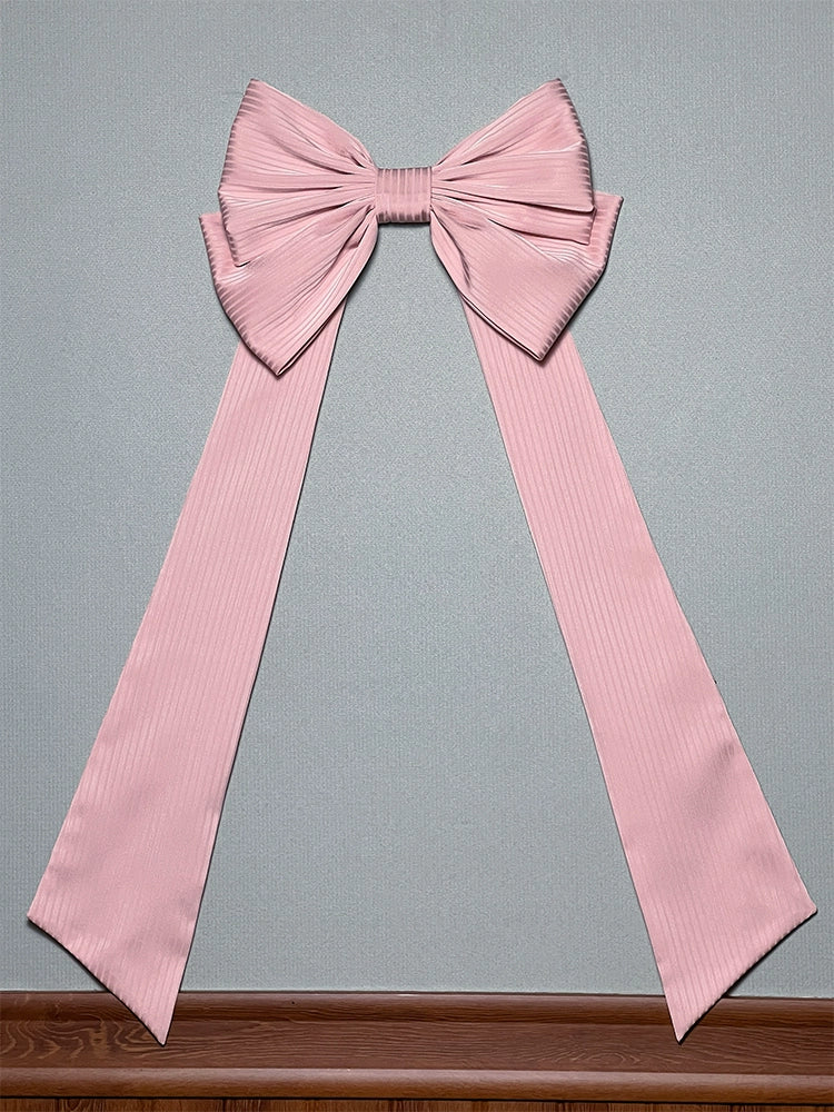 Pink Alice girl Lolita trailing bow with long ribbons
