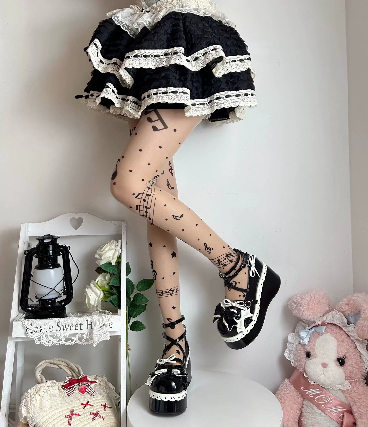 Fantasy Doll - Music Note - Printed Tights with Music-Note Options