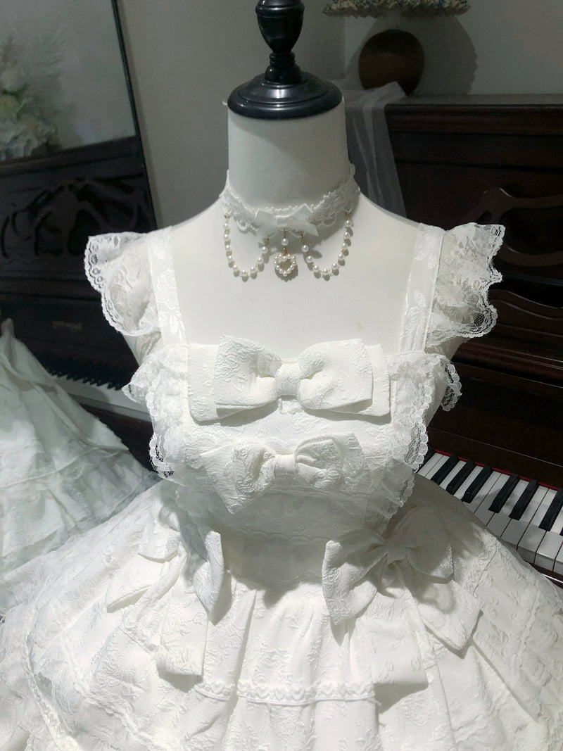 YoYo - White Angel Wings - White Sweet Lolita jumper skirt