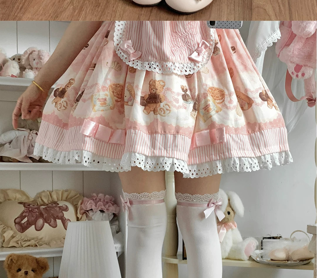 roji roji - Doll-Inspired - Lolita Socks with Lace Trim and Bows
