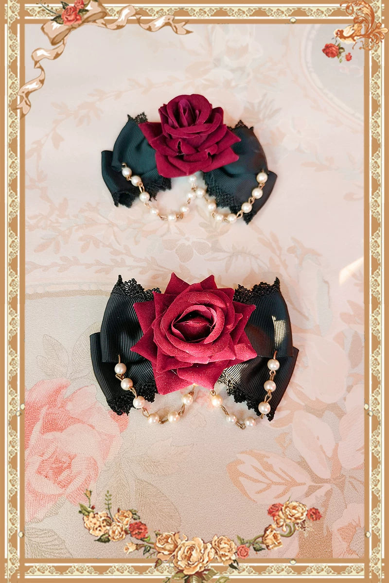 Infanta - Gothic Rose - Red and Black Hair Accessories