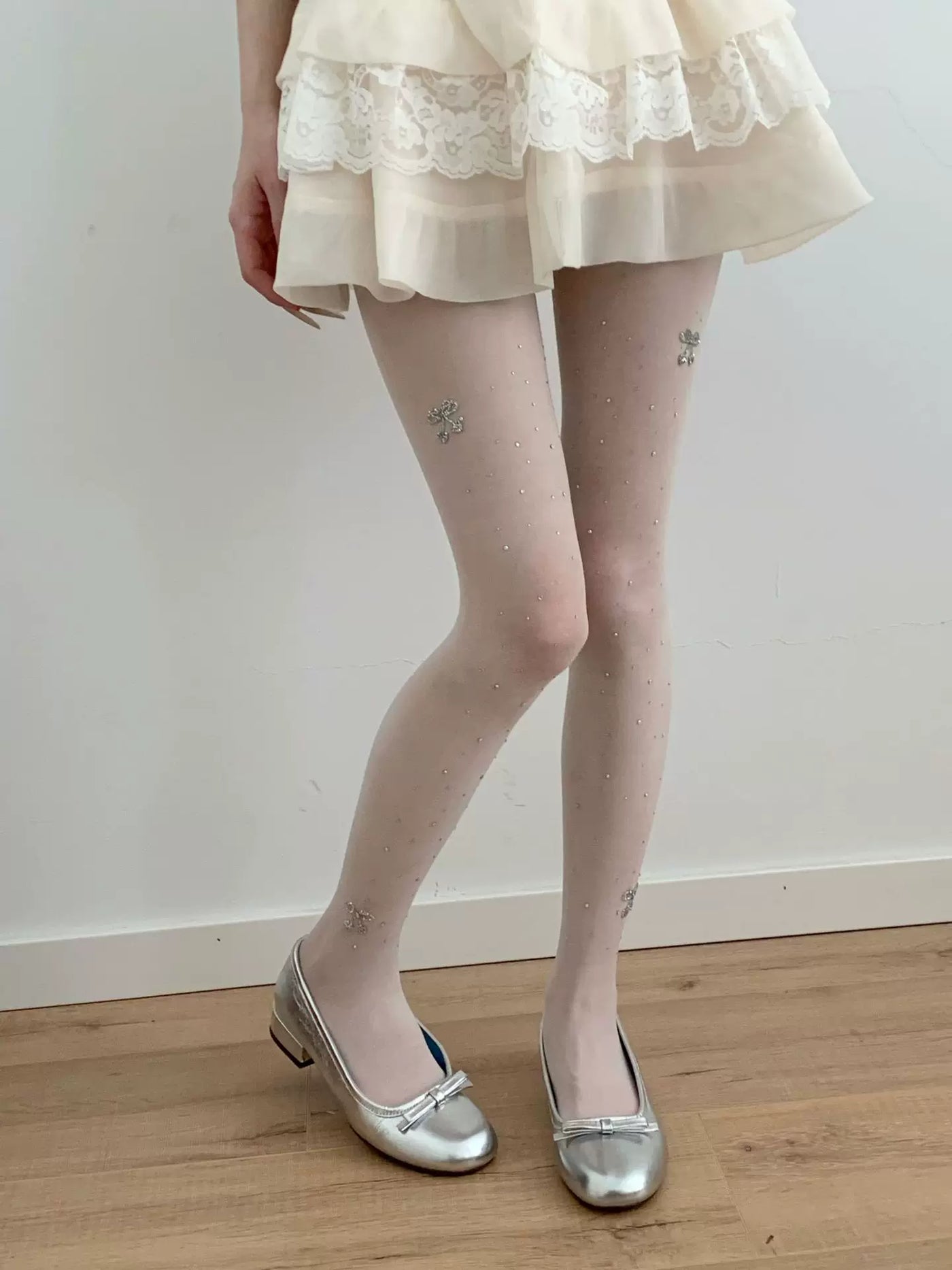 Fantasy Doll - Cherry Sparkle - Sheer tights with cherry motifs