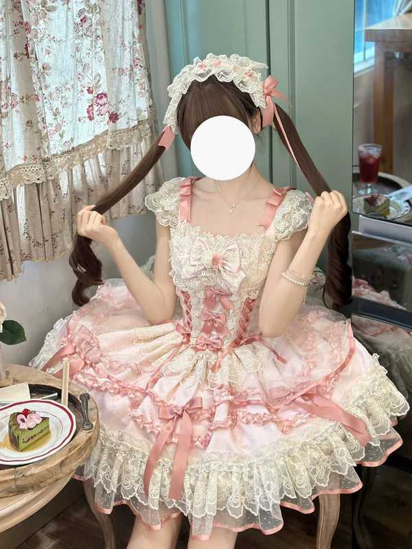 Yueele - Ballet Ribbon - Plus-Size Lolita JSK - front view
