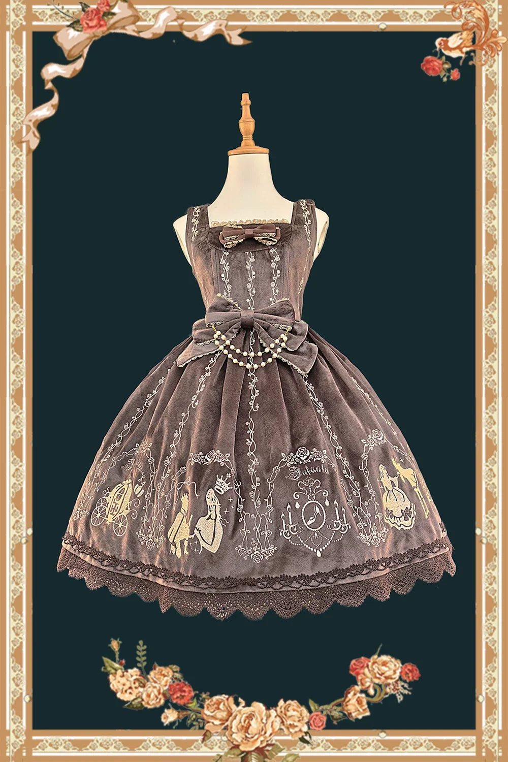 Infanta - Cinderella - Velvet Classic Lolita JSK Dress, Princess Embroidery