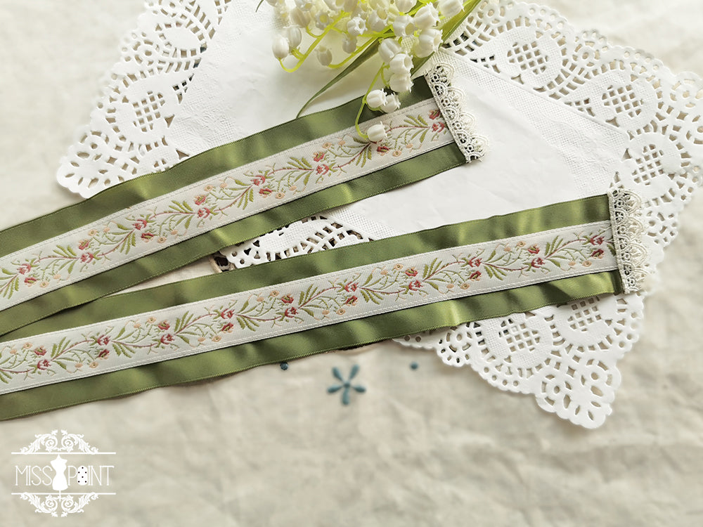 The Sally Gardens - Multicolors Ribbon Lolita Sash woven pattern sash A