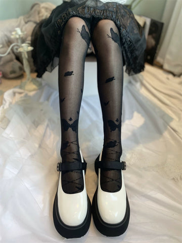 Fantasy Doll - Nirvana Butterfly - Over-the-Knee Socks with Butterfly Motifs