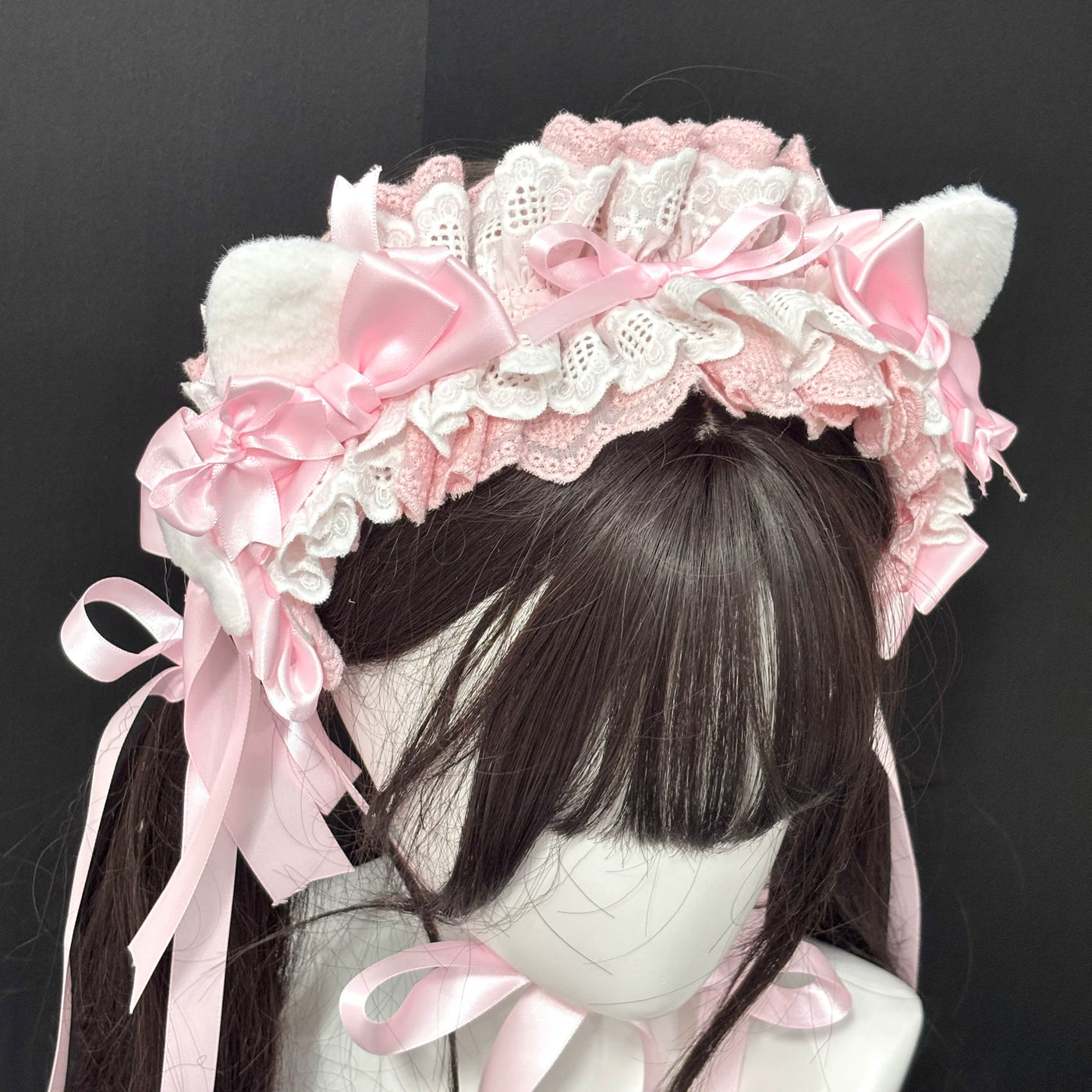 Cat Tart - Blue-Pink Cat Ear - Cat-Ear Hairband with Bow Trim