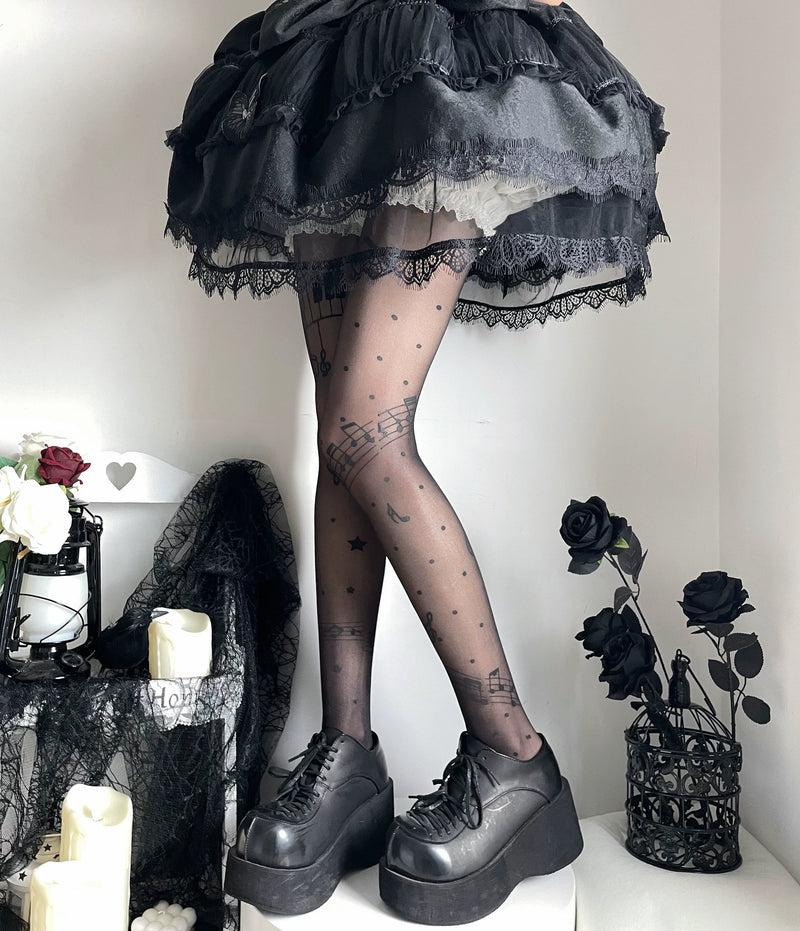 Fantasy Doll - Music Note - Printed Tights with Music-Note Options