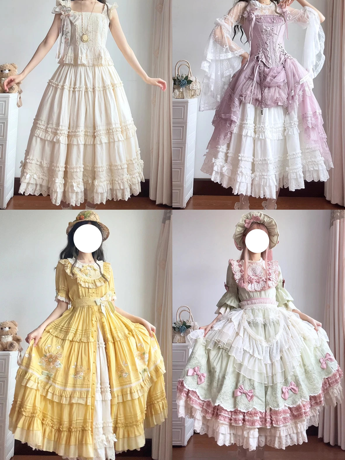 Suhua Yipai - Tiered Cotton - Bow Lace Lolita Petticoat - detail view 1