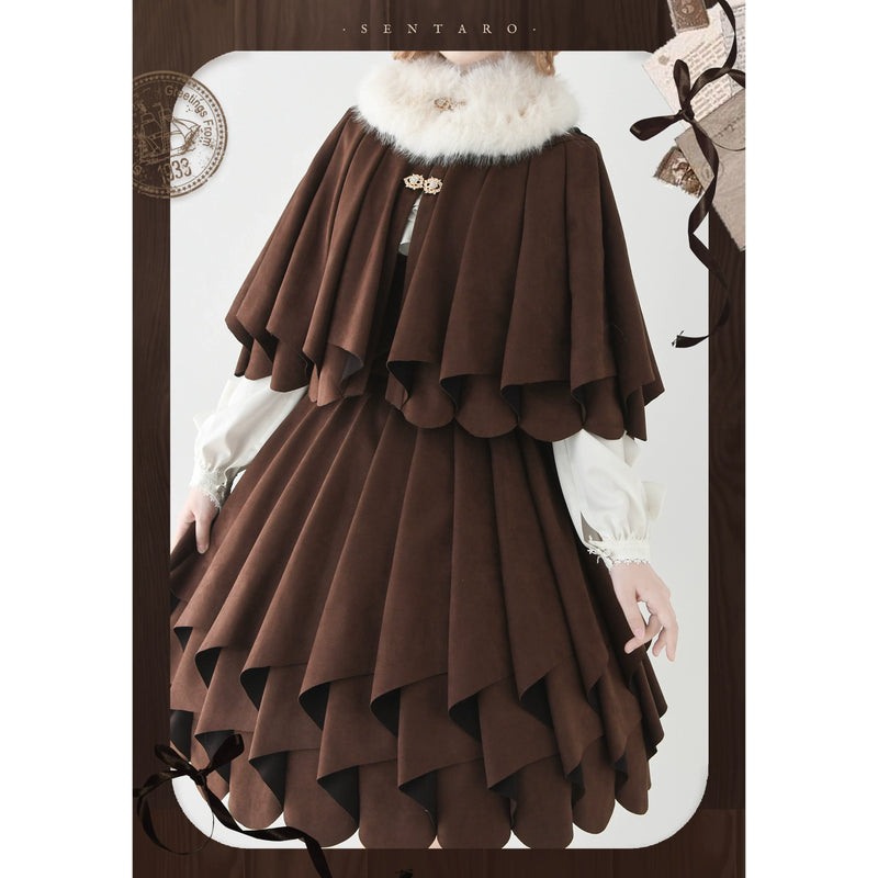 Sentaro - Molten Snowtop - Classic Lolita SK, Cape With Detachable Collar