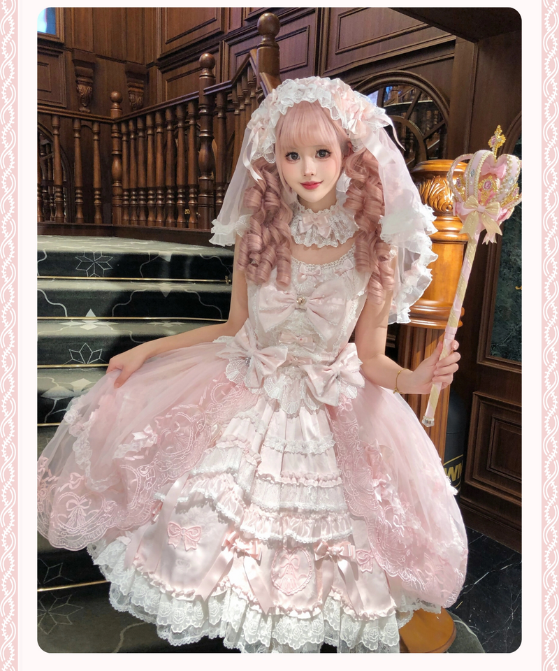 Dream Cherry Box - Dream Music Box - JSK Dress with Layered Lace Trim