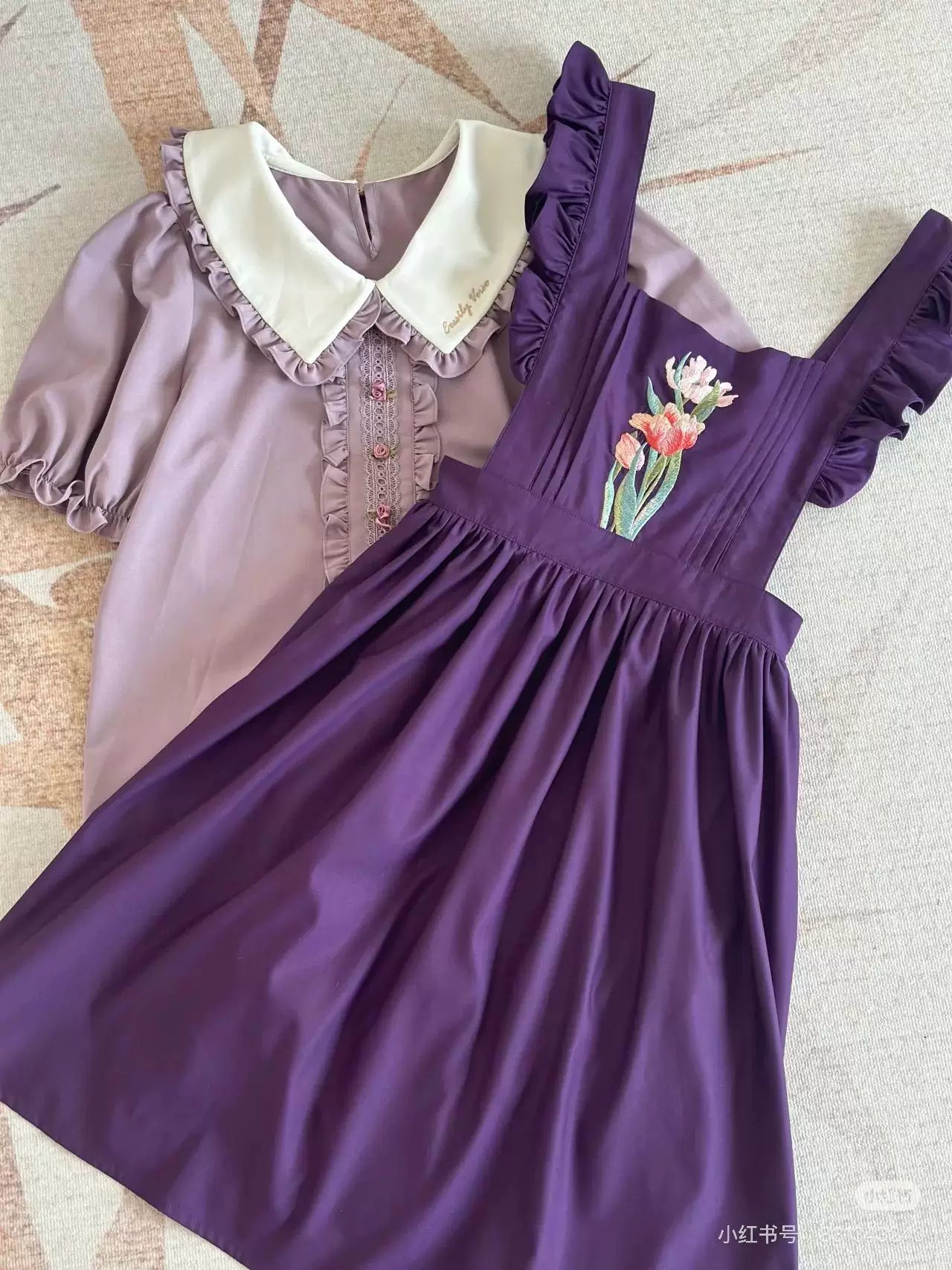 Little Gardener - Embroidered Blouse and Adjustable JSK Set