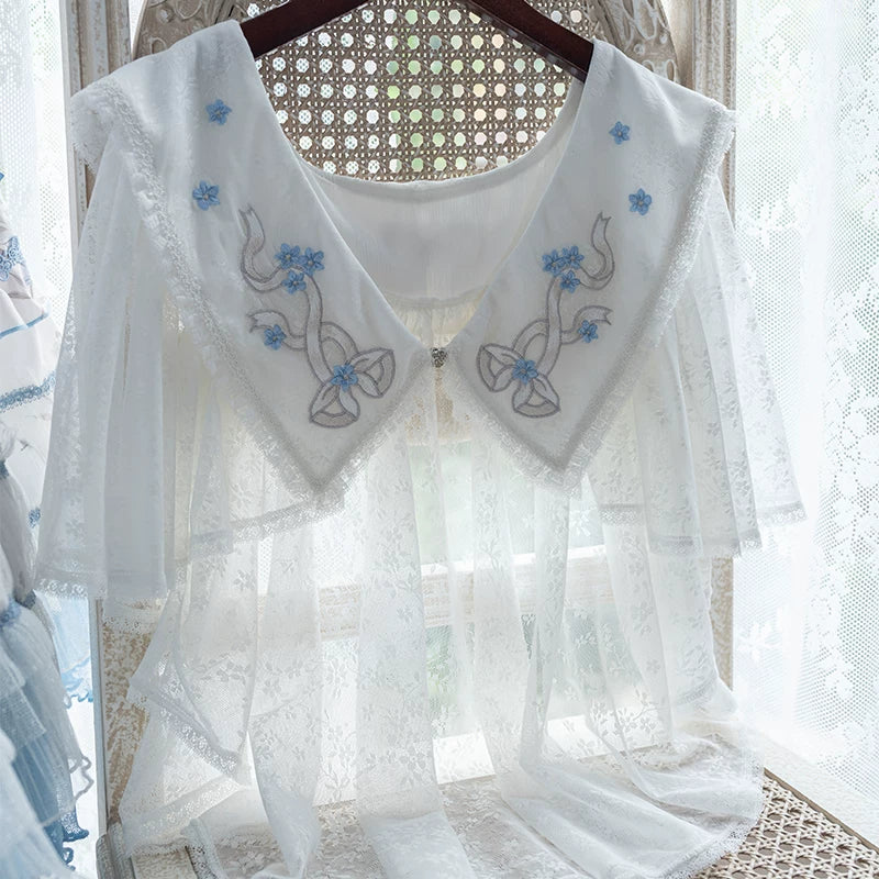 Lolita - Hua Fei Hua - Forget-Me-Not Blue Classic Lolita JSK
