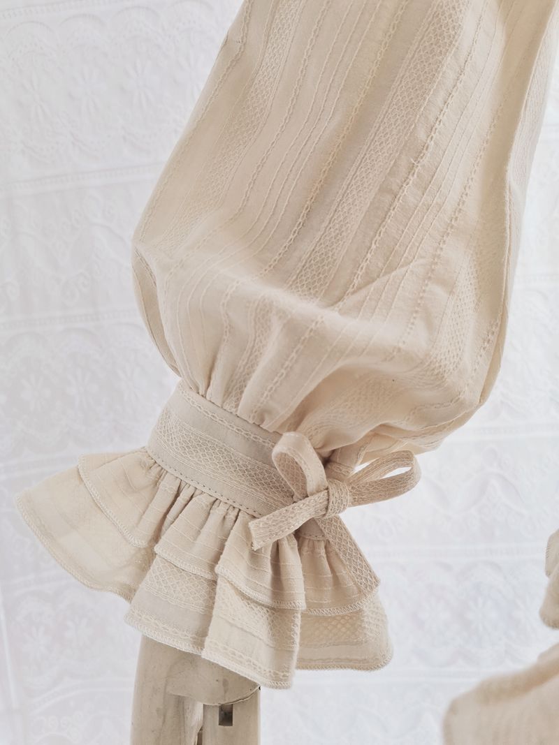 Yilia - Cotton Sweet Lolita Blouse - Flounce Ruffles Innerwear