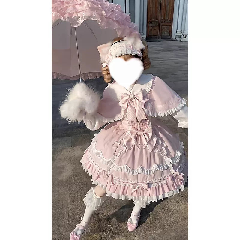 Creamy - Pink Princess - Pink JSK with a Cape and Bow Detail