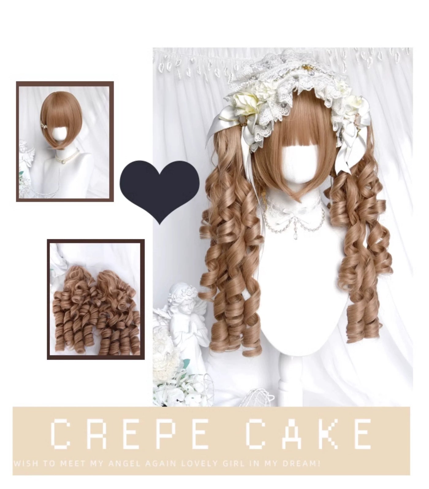 Sinwavy - Vintage Lolita Wig Double Ponytail - Roman Roll Hair Wig