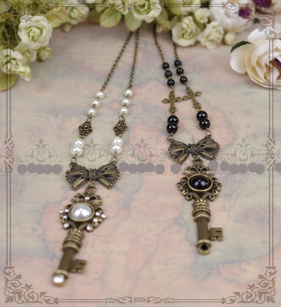Rose of Sharon - Gothic Lolita Retro Pearl Necklace - Neckwear