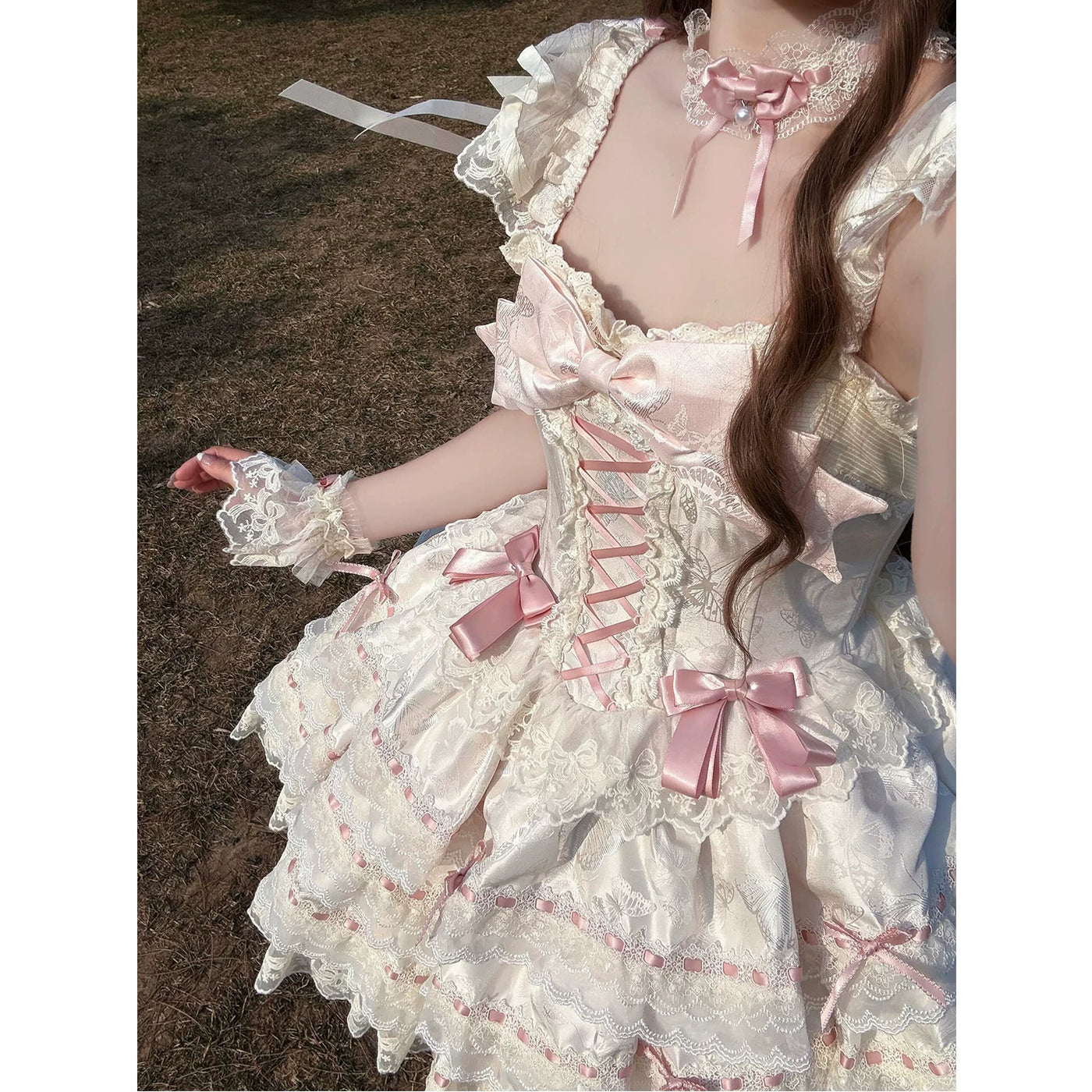 Creamy - Flower Bride - JSK Dress with Layered Lace