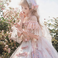 Two Country Cats - Moonlit Song - Floral Lace JSK - Light pink / Moonlit Song JSK688 full set / L
