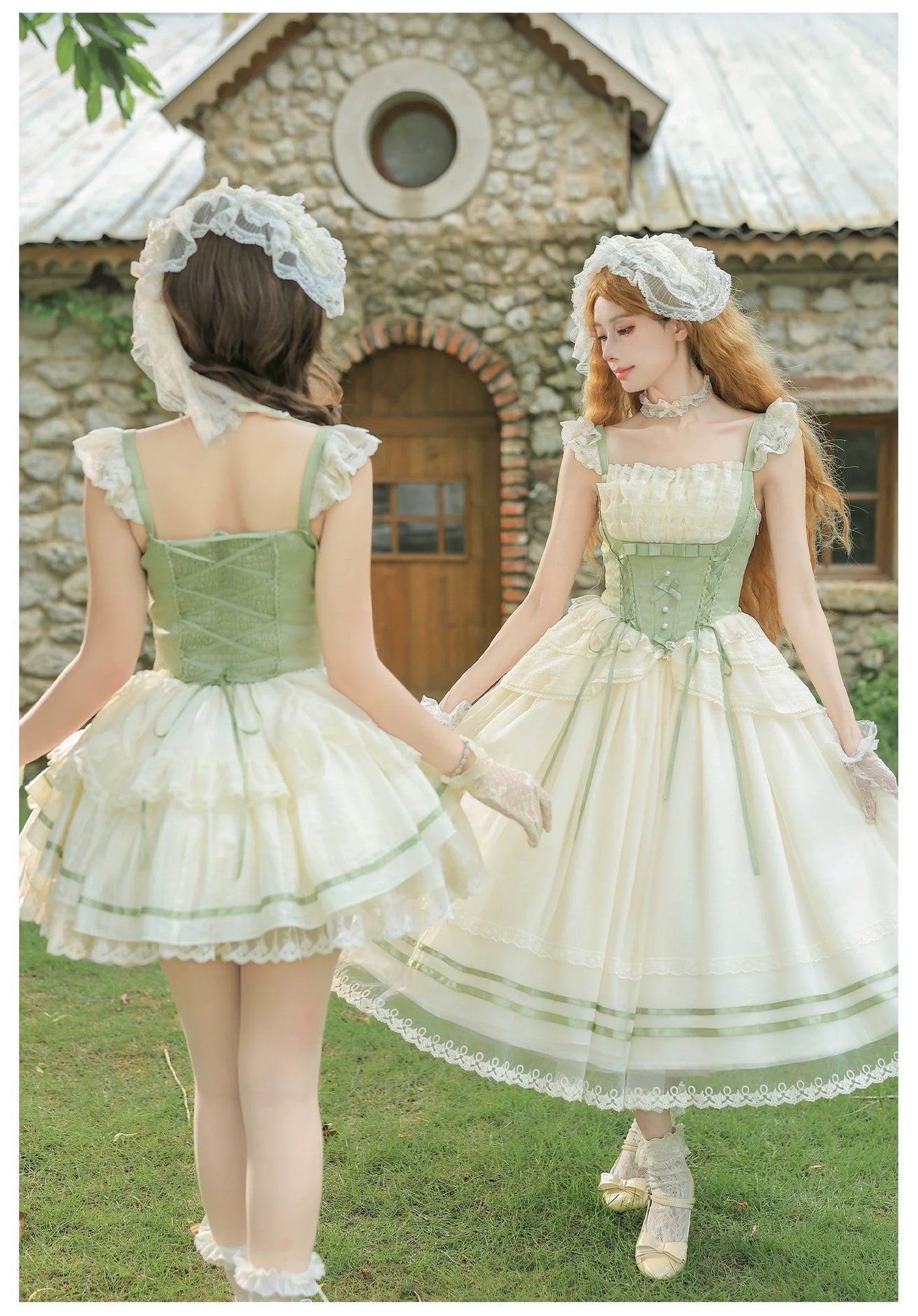 With PUJI - Unfailing - Classic Lolita Bow Jacquard Corset JSK Dress