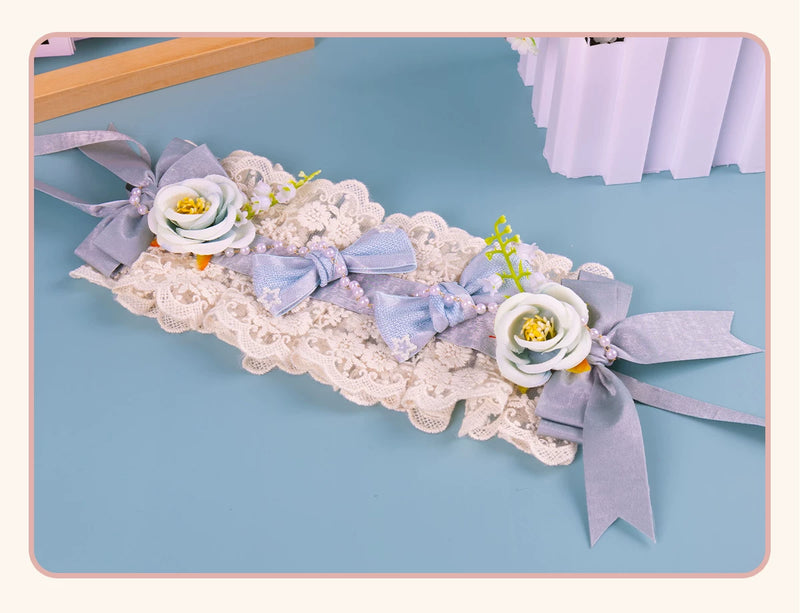 Stardust Rose - Rose Heart - Lace Headband with Rose and Heart Details
