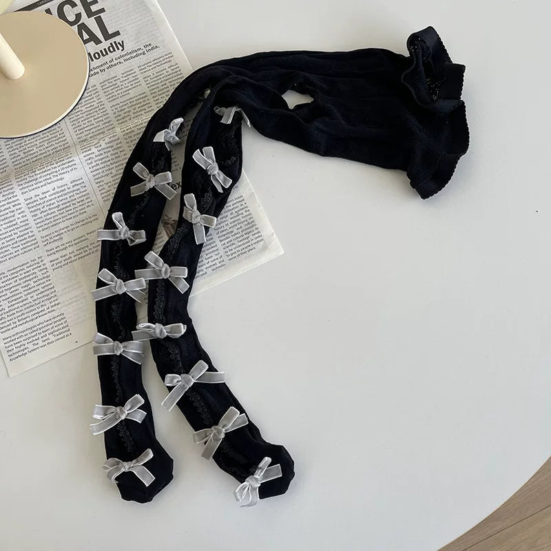 Sock Noble - Bow Lace Cutout - Tights with Openwork Lace Panels
