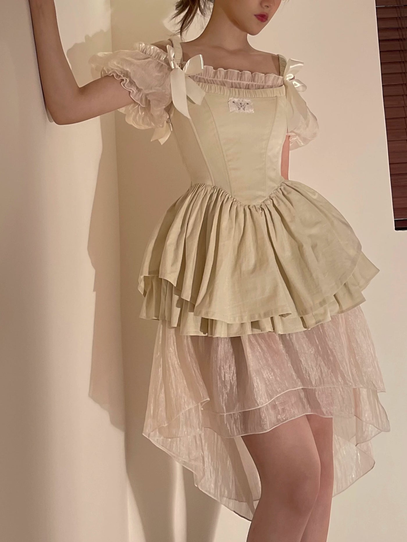 Nololita - Illusion Rose - Two-Piece Jacquard Fishbone OP Dress Set