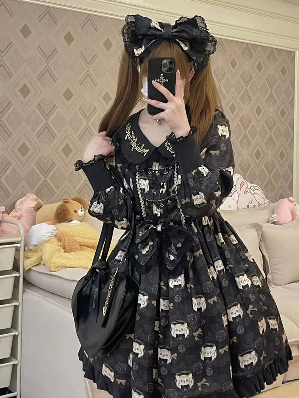 Yueele - Midnight Academy - Plus-Size Sweet Lolita OP Dress - front view