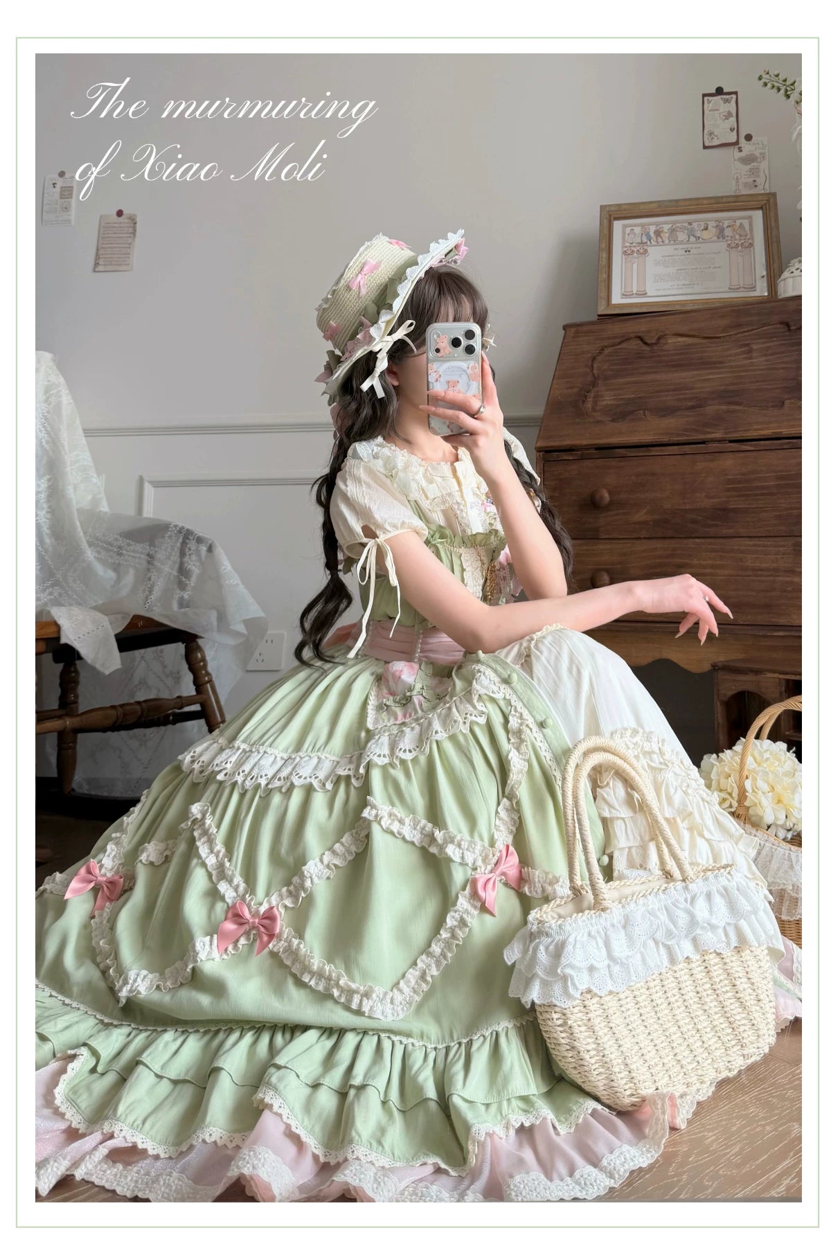 Thousand Wood - Tulip Field - Mini Top-Hat Headwear with Layered Lace