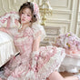 Inner layer + (Pink complete set) Hand sleeves + sash + mini top hat + dress / S