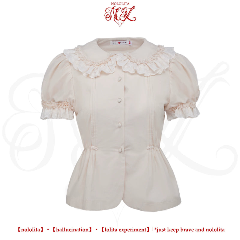 Nololita - Nightingale - Doll-Collar Blouse with Sleeve, Bow Tie and Lace Sock Options - option image
