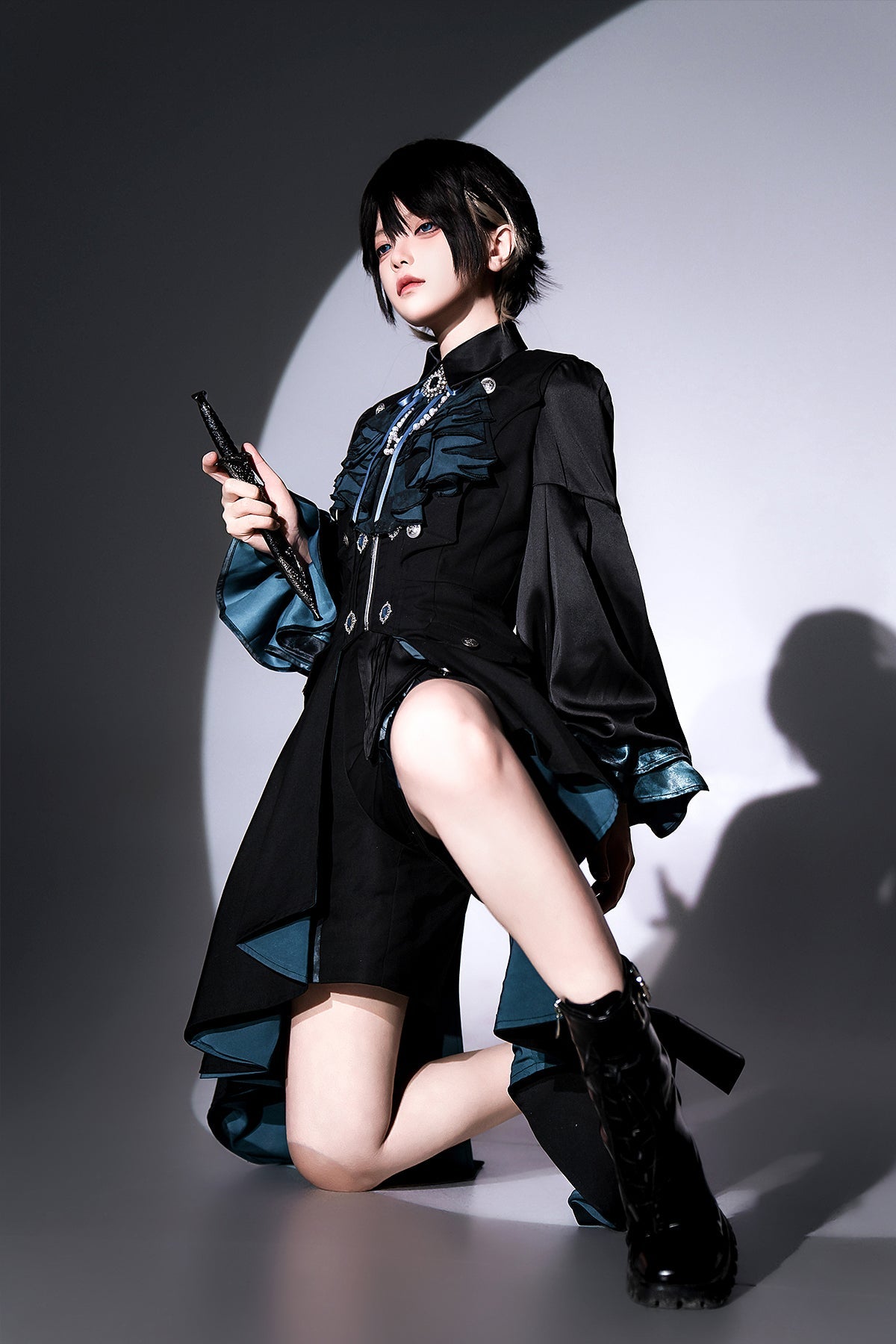 Designer's Gift - Mystique Melody - Ouji Lolita Irregular Shirt and Long Vest Set