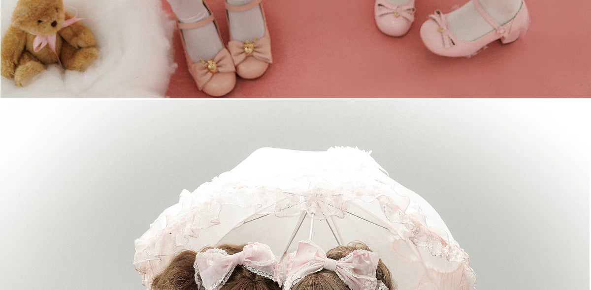 Galette Bunny - Pearl Ribbon Hime - Long-Sleeve Blouse with Lace and Ribbon Details