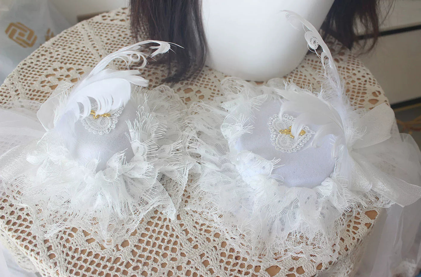 Deer Girl Handmade - Sparrow's Feather - Black and White Hat and Veil Selection
