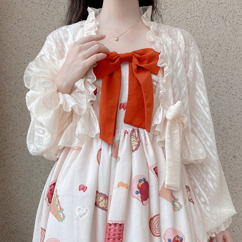 Sakurada Fawn - Chiffon Puff Sleeve Lolita Cardigan - Outerwear