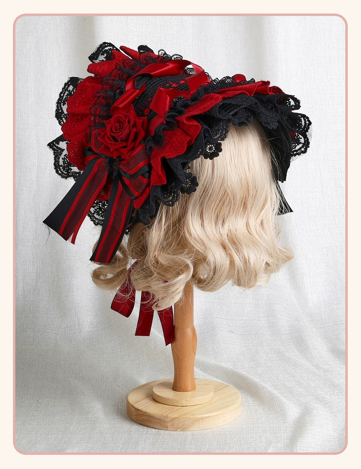 Stardust Rose - Rose Covenant - Lolita Accessories with Red Roses and Black Lace