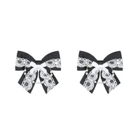 To Alice - Old School - Lolita salopette with a three-tiered ruffled skirt - Black Bow Hair Clips Only / One Size