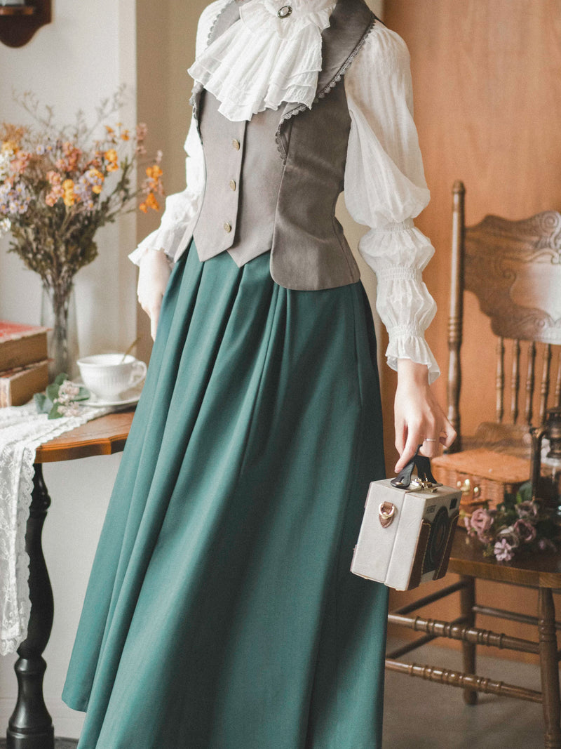 Forest Wardrobe - Misty Forest - Ruffled Jabot Blouse - 4