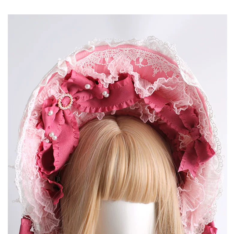 Little Ghost Accessories - Magenta Velvet Cake - Multi-Style Headwear and Accessories with Lace Ruffles