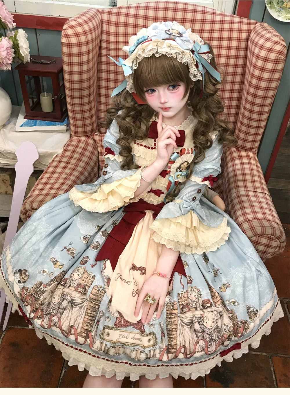 DayRabbit - Muffin Postman - Blue or Beige OP and Pinafore Dresses with Detachable Bows