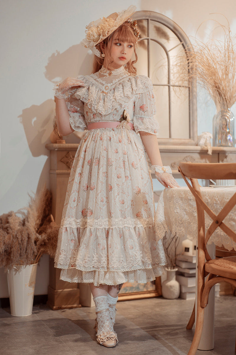 Miss Point - Woody Rose - Classic Elegant Floral Lolita OP Dress